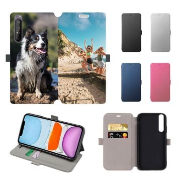 SONY Xperia 1 II Leder Flip Case Handyhülle mit eigenem Foto und Design selbst online gestalten