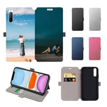 SONY Xperia 10 II Leder Flip Case Handyhülle mit eigenem Design und Foto selbst online gestalten
