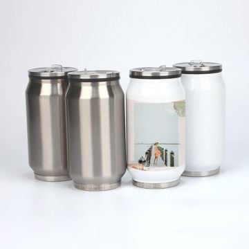 Personalized Gifts for Travelers - Custom 9 Oz Stainless Steel Insulated Can With Photos, Name, Design, etc.