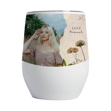 Personalized Gifts for Travelers - Custom 12 OZ Stainless Steel Eggshell Cup With Photos, Name, Design, etc.
