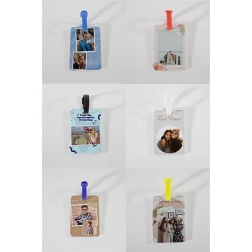 Personalized Gifts for Travelers - Personalized Faux Leather White Luggage Tag With Pictures, Design, Texts, etc.