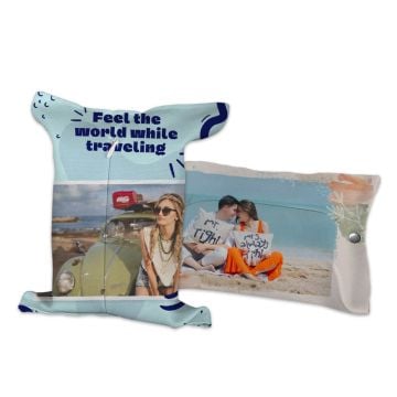 Personalized Gifts for Travelers - Custom Fabric Car Tissue Holder With Pictures, Name, Design, etc.