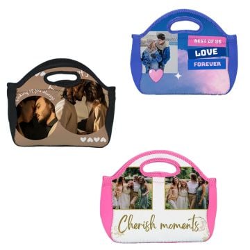 Personalized Gifts for Travelers - Personalized Soft Neoprene Lunch Tote Bag With Pictures, Name, Design, etc.