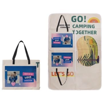 Personalized Gifts for Travelers - Custom Portable Picnic Blankets With Zipper With Pictures, Name, Design, etc.