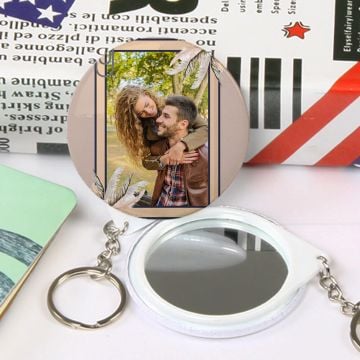 Personalized Valentine's Day Gifts - Custom Keychain With A Mirror With Your Own Photos, Logos, etc.