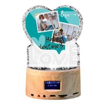Personalized Valentine's Day Gifts - Custom Crystal Bluetooth Music Box With Design, Photos, Texts, etc.
