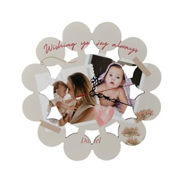 Personalized Valentine's Day Gifts - Personalized MDF Round Wall Clock With Design, Photos, Texts, etc.