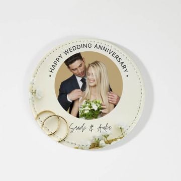 Regalos de boda personalizados - Posavasos circulares de 10 cm (3,9") de diámetro con foto personalizada