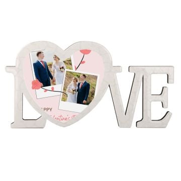 Personalisierte Hochzeitsgeschenke - LOVE Holz-Fotodisplay mit eigenem Foto selbst online gestalten