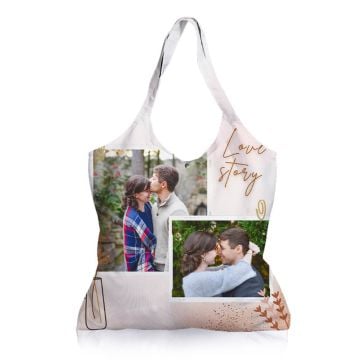 Personalized Wedding Party Gifts - Personalized Canvas Tote Bag With Photos, Name, Design, etc.