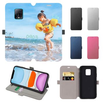 Custom Xiaomi Redmi 10X Pro 5G Leather Full Print Flip Wallet Phone Case with Your Own Design, Photos, Texts, etc.