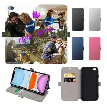 Personalized Xiaomi Redmi Go Leather Full Print Flip Wallet Phone Case with Your Photos, Texts, Design, etc.
