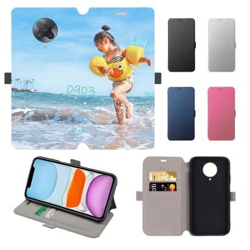 Custom Xiaomi Redmi K30 Pro Leather Full Print Flip Wallet Phone Case with Your Own Photos, Texts, Design, etc.