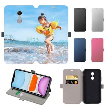 Personalized Xiaomi Redmi Note 4X Leather Full Print Flip Wallet Phone Case with Your Own Photos, Texts, Design, etc.