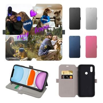 Custom Made Xiaomi Redmi Note 7 Pro Leather Full Print Flip Wallet Phone Case with Your Photos, Texts, Design, etc.