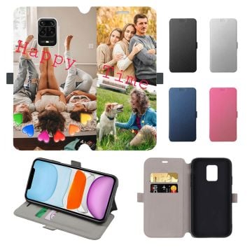 Xiaomi Redmi Note 9S Leder Flip Case Handyhülle mit eigenem Design und Foto selber gestalten