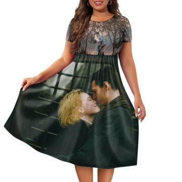 Vestido floral de manga curta feminino personalizadas com foto
