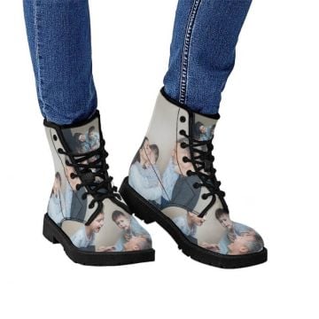 Botas de cuero PU para mujer con foto personalizada
