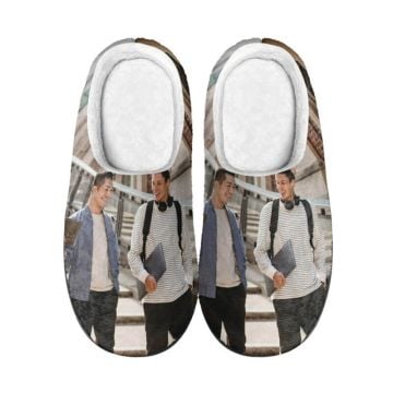 Pantuflas de algodón para hombre con foto personalizada