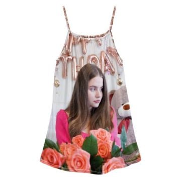 Vestido con tirantes finos personalizado con foto y letra