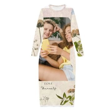 Vestidos casuales de manga larga para mujer con foto personalizada