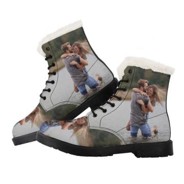 Botas de hombre con forro de pelo personalizado con foto y letra