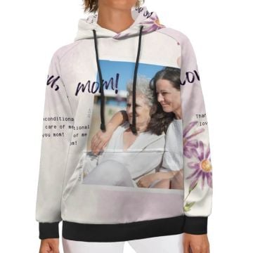 Customized Women's Hooded Sweatshirt with Photo, Picture and Your Own Design